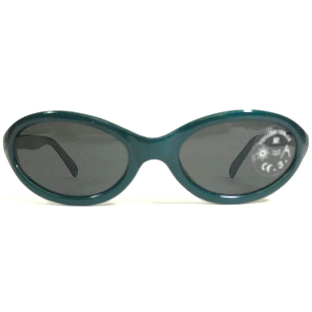 Vuarnet Kids Sunglasses B400 Green Round Frames with Gray Lenses 50-18-110